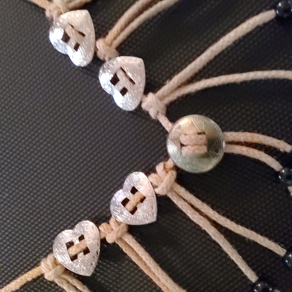 Hearts n Concho Beaded Cord Neclace/Belt - Picture 5 of 9